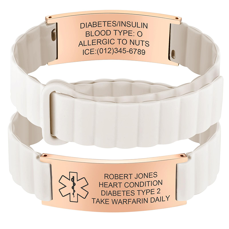 Fitness Tracker Band - Pulseira de Identificação Médica Personalizada para