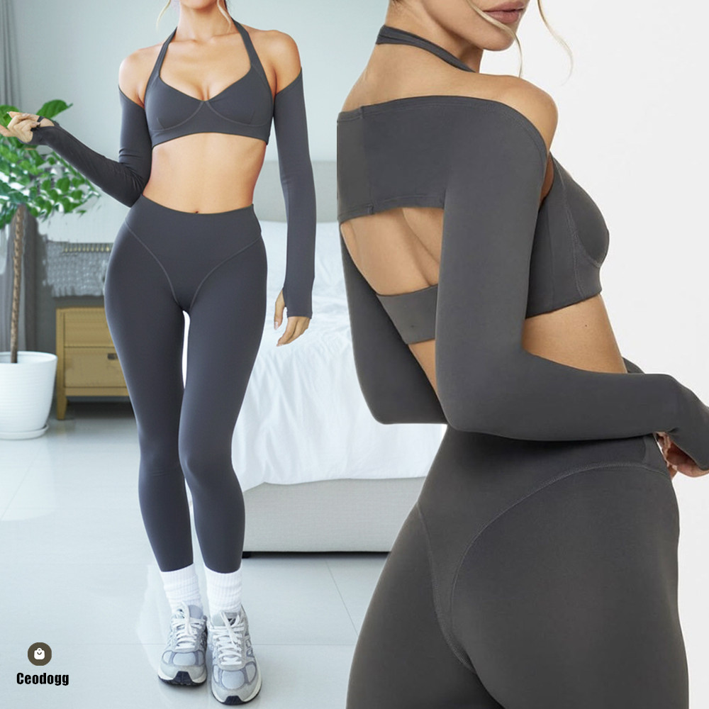 Yoga Fitness Kleidung - Conjunto de Yoga Nude para Mulheres