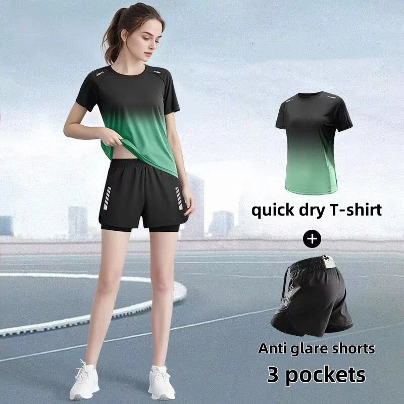 Yoga Fitness Kit - Conjunto de roupas esportivas femininas, shorts