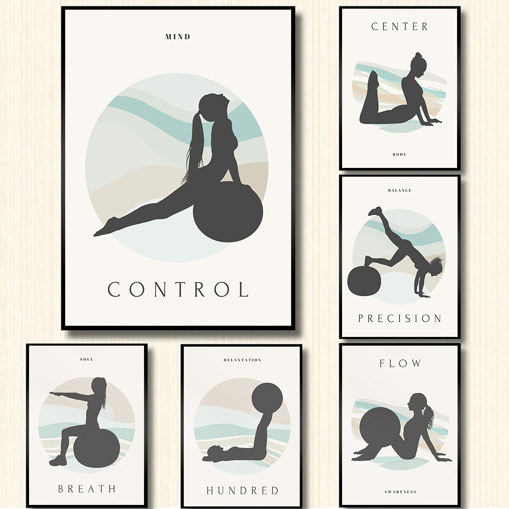 Yoga Fitness Quotes - Poster de Ginástica Minimalista Wall Pictures,