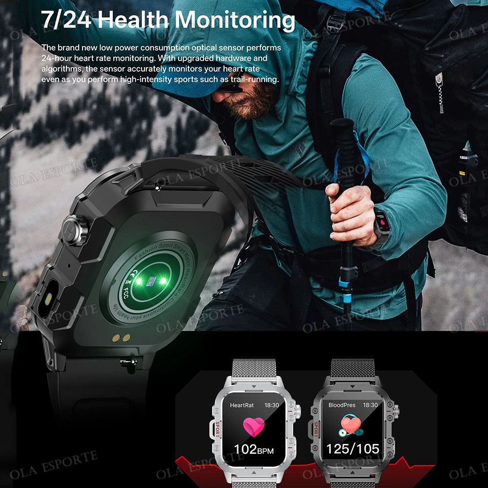 Novo Smartwatch Militar Robust - Gym Floor Mats avaliação e preço