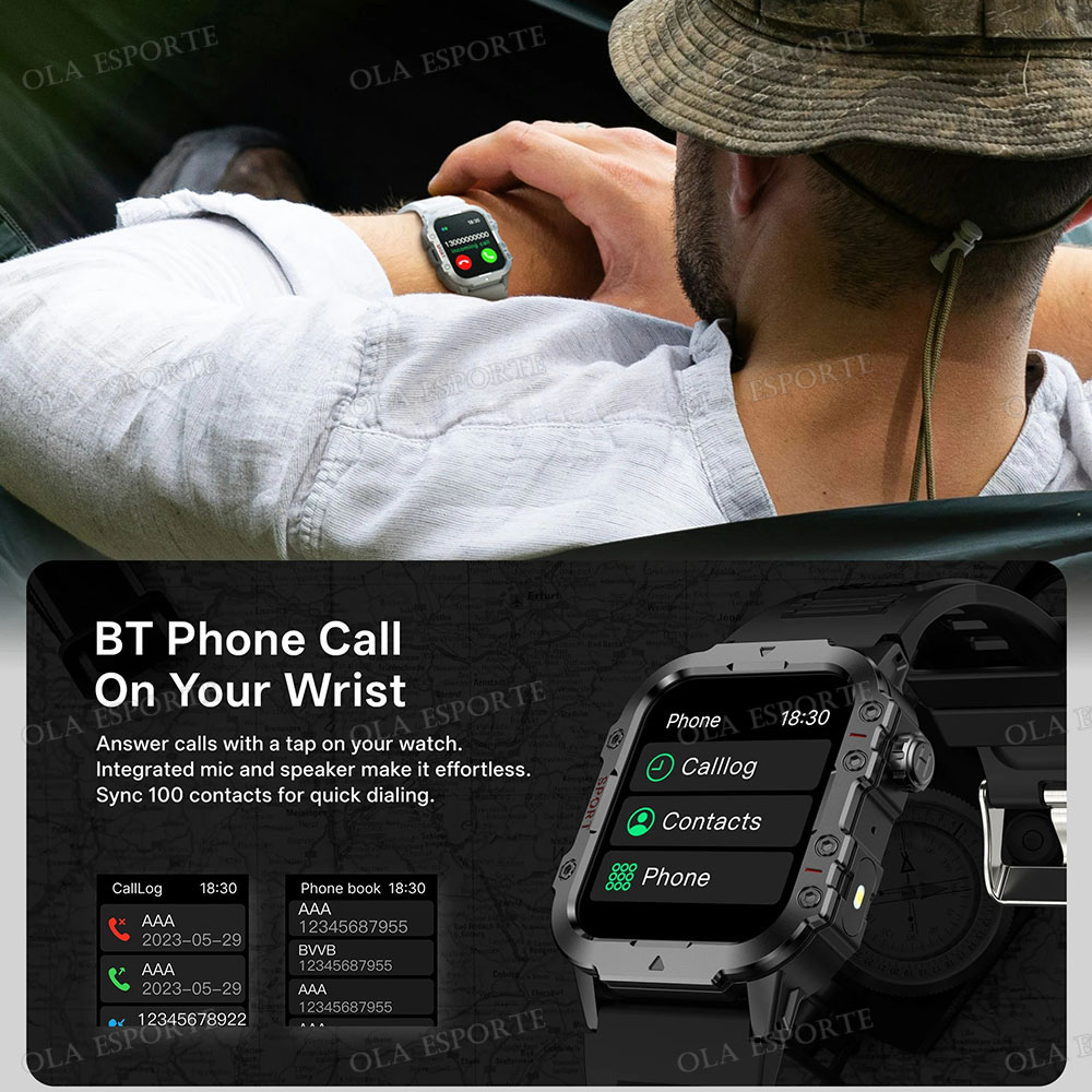 Novo Smartwatch Militar Robust - Gym Floor Mats avaliação e preço
