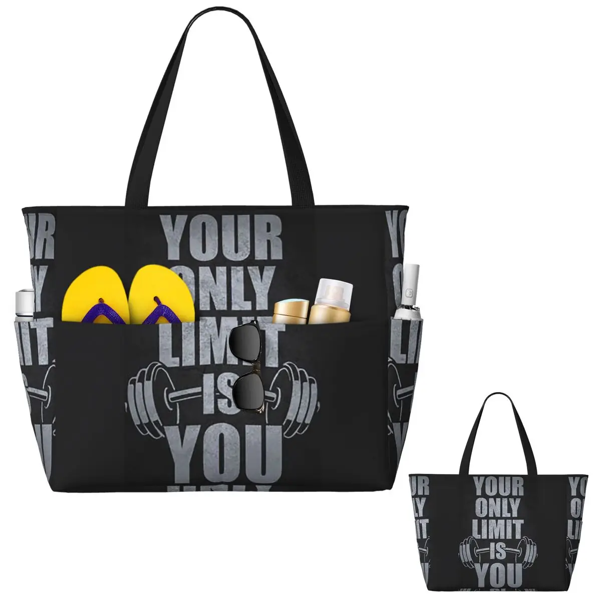 Bolsa de praia com citações mo - Yoga Fitness Quotes avaliação e preço