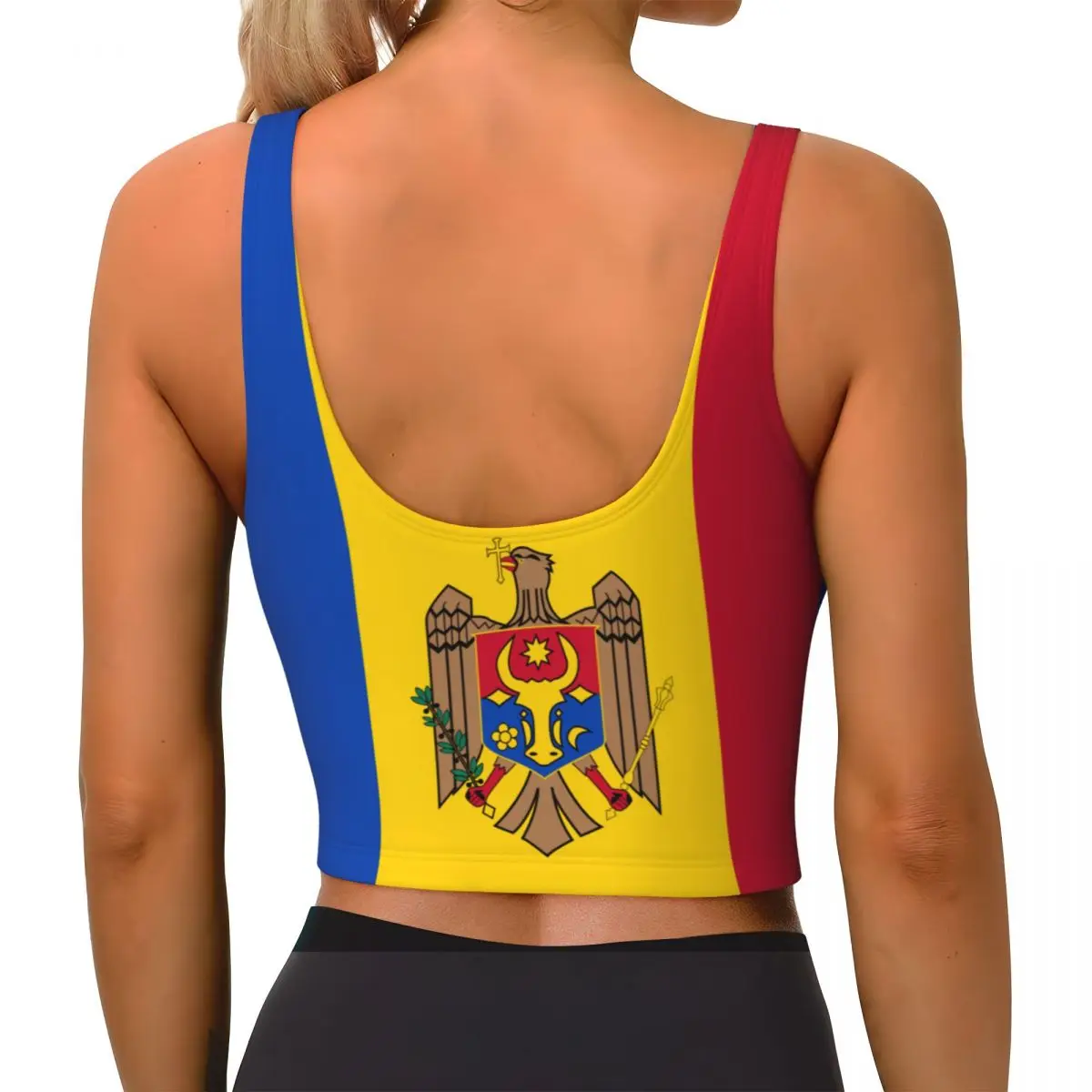 Bandeira da Moldavia Tops Bási - Yoga Và Fitness avaliação e preço